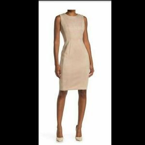 Faux suede midi dress